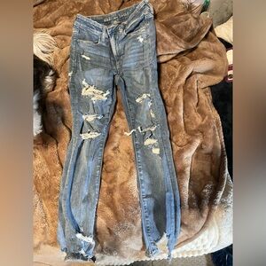 American Eagle jeans. High rise skinny jeggings. Size 6 short